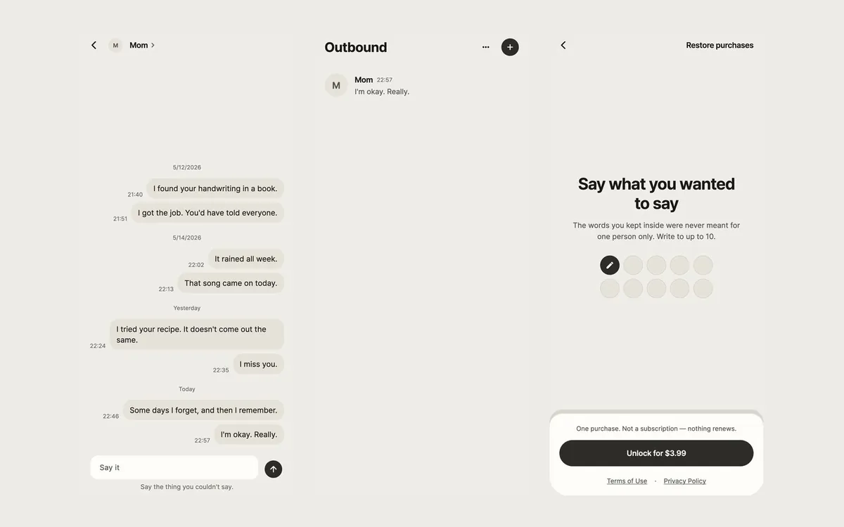 Outbound app screens